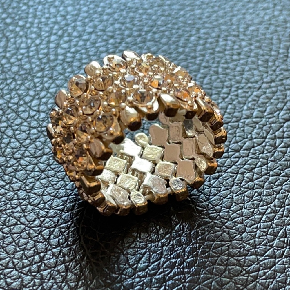 Multiple Rows Crystal Adjustable Ring silver 8 - Picture 3 of 9